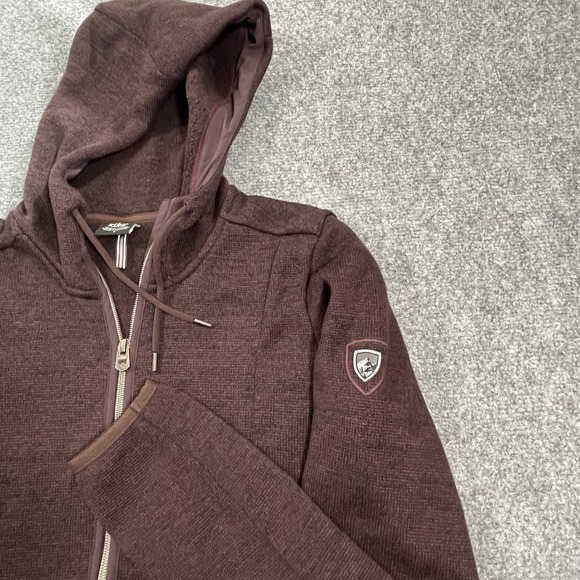 Kuhl Jackets & Blazers - KUHL Fleece Jacket Ascendyr Womens Small Burgundy Brown Hoodie Full Zip Gorpcore
